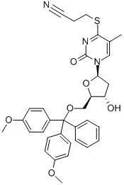 S4-(2-CYANOETHYL)-5'-O-(DIMETHOXYTRITYL)-4-THIOTHYMIDINE,142409-74-3,结构式