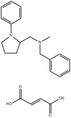 2-Pyrrolidinemethanamine, N-methyl-1-phenyl-N-(phenylmethyl)-, (-)-, ( E)-2-butenedioate (1:1) 结构式