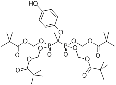 1-[(4-HYDROXYPHENOXY)ETHYLIDENE]BIS[PHOSPHINYLIDYNEBIS(OXYMETHYLENE)]-2,2-DIMETHYLPROPANOATE Struktur