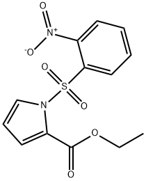 1H-Pyrrole-2-carboxylic acid, 1-[(2-nitrophenyl)sulfonyl]-, ethyl este r,142529-00-8,结构式