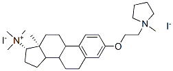 trimethyl-[(13S,17S)-13-methyl-3-[2-(1-methyl-2,3,4,5-tetrahydropyrrol -1-yl)ethoxy]-6,7,8,9,11,12,14,15,16,17-decahydrocyclopenta[a]phenanth ren-17-yl]azanium diiodide Struktur