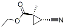 Cyclopropanecarboxylic acid, 2-cyano-1-methyl-, ethyl ester, trans- (9CI) Structure