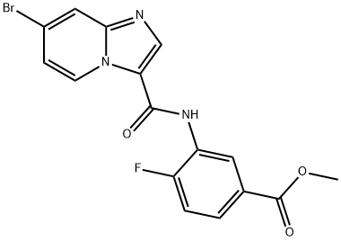 methyl3-(7-bromoimidazo[1,2-a]pyridine-3-carboxamido)-4-fluorobenzoate 结构式