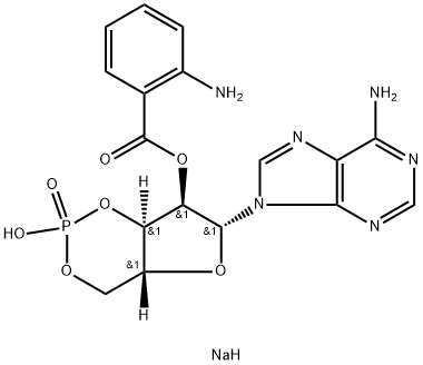 ADENOSINE 3',5'-CYCLIC MONOPHOSPHATE, 2'-O-ANTHRANILOYL-, SODIUM SALT,142702-29-2,结构式