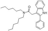 N,N-DIHEXYL-2-PHENYLINDOLE-3-ACETAMIDE 化学構造式