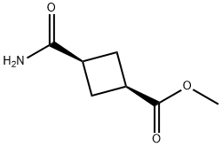 Cyclobutanecarboxylic acid, 3-(aminocarbonyl)-, methyl ester, cis- (9CI) Structure