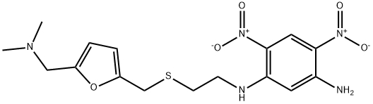 1,3-Benzenediamine, 4,6-dinitro-N-(2-(((5-((dimethylamino)methyl)-2-fu ranyl)methyl)thio)ethyl)-,142744-17-0,结构式