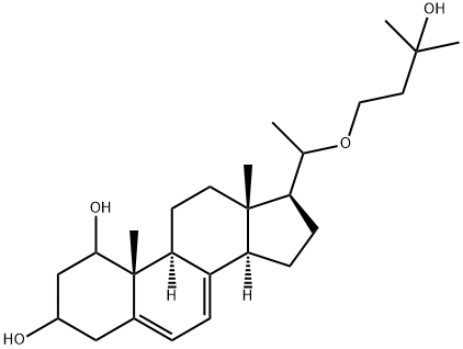 20-(3-hydroxy-3-methylbutyloxy)pregna-5,7-diene-1,3-diol Structure