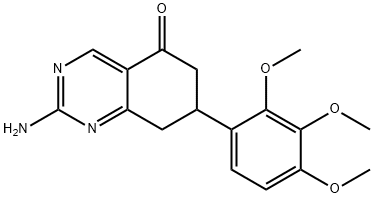 2-氨基-7-(2,3,4-三甲氧苯基)-7,8-二氢喹唑啉-5(6H)-酮, 1428139-04-1, 结构式