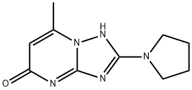 7-methyl-2-pyrrolidin-1-yl[1,2,4]triazolo[1,5-a]pyrimidin-5(4H)-one 化学構造式