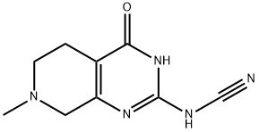 (7-メチル-4-オキソ-3,4,5,6,7,8-ヘキサヒドロピリド[3,4-D]ピリミジン-2-イル)シアナミド 化学構造式