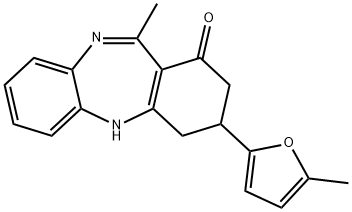 11-methyl-3-(5-methyl-2-furyl)-2,3,4,5-tetrahydro-1H-dibenzo[b,e][1,4]diazepin-1-one Structure
