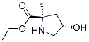 D-Proline, 4-hydroxy-2-methyl-, ethyl ester, trans- (9CI),142824-25-7,结构式