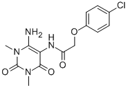 Acetamide,  N-(4-amino-1,2,3,6-tetrahydro-1,3-dimethyl-2,6-dioxo-5-pyrimidinyl)-2-(4-chlorophenoxy)-  (9CI) 结构式