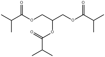 トリス(2-メチルプロパン酸)1,2,3-プロパントリイル 化学構造式