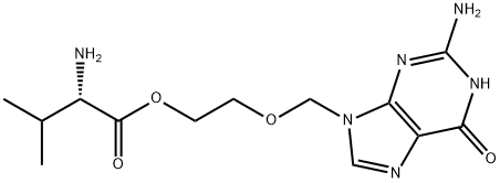 DL-Valine, 2-[(2-amino-1,6-dihydro-6-oxo-9H-purin-9-yl)methoxy]ethyl ester 化学構造式