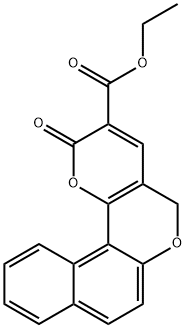 2-OXO-2H,5H-1,6-DIOXA-BENZO[C]PHENANTHRENE-3-CARBOXYLIC ACID ETHYL ESTER 结构式