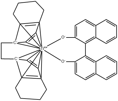 [(R,R)-亚乙基-双-(4,5,6,7-四氢-1-茚基)]钛(IV)(R)-1,1`-联二萘-2,2`-二酚盐 结构式