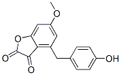 4-(p-ヒドロキシベンジル)-6-メトキシベンゾフラン-2,3-ジオン 化学構造式