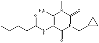 Pentanamide,  N-[6-amino-3-(cyclopropylmethyl)-1,2,3,4-tetrahydro-1-methyl-2,4-dioxo-5-pyrimidinyl]-,143148-56-5,结构式