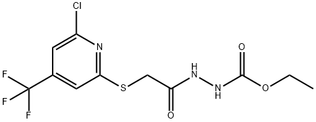 N'-[2-(6-Chloro-4-trifluoromethyl-pyridin-2-yl-sulfanyl)-acetyl]-hydrazinecarboxylic acid ethy 化学構造式