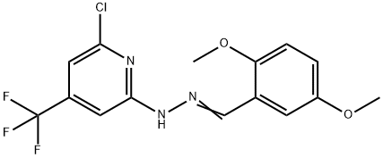 N-(6-Chloro-4-trifluoromethyl-pyridin-2-yl)-N'-[1-(2,5-dimethoxy-phenyl)-meth-(E)-ylidene]-hyd 化学構造式