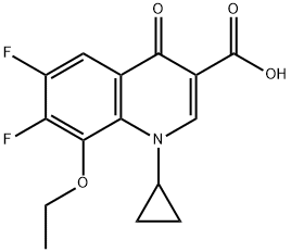 1-cyclopropyl-8-ethoxy-6,7-difluoro-4-oxo-1,4-dihydroquinoline-3-carboxylic acid 化学構造式