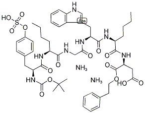 BOC-TYR(SO3H)-NLE-GLY-TRP-NLE-ASP-2-PHENYLETHYL ESTER NH3,143188-59-4,结构式