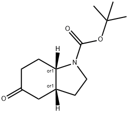 CIS-RAC-N-BOC-5-オキソオクタヒドロ-1H-インドール 化学構造式