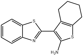 3-BENZOTHIAZOL-2-YL-4,5,6,7-TETRAHYDRO-BENZO[B]THIOPHEN-2-YLAMINE 化学構造式