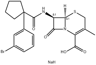 sodium 7-[[1-(3-bromophenyl)cyclopentanecarbonyl]amino]-3-methyl-8-oxo -5-thia-1-azabicyclo[4.2.0]oct-2-ene-2-carboxylate Structure