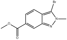 methyl 3-bromo-2-methyl-2H-indazole-6-carboxylate, 1434142-10-5, 结构式