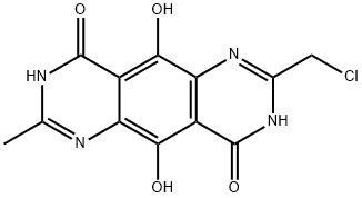 Pyrimido[4,5-g]quinazoline-4,9-dione,  2-(chloromethyl)-1,6-dihydro-5,10-dihydroxy-7-methyl-  (9CI) Structure
