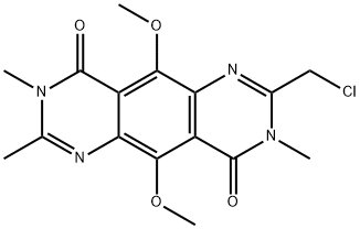 Pyrimido[4,5-g]quinazoline-4,9-dione,  2-(chloromethyl)-3,8-dihydro-5,10-dimethoxy-3,7,8-trimethyl-,143430-53-9,结构式