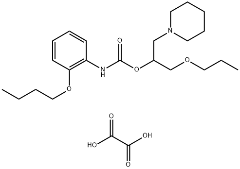 Carbamic acid, (2-butoxyphenyl)-, 1-(1-piperidinylmethyl)-2-propoxymet hyl ester, ethanedioate (1:1) Structure