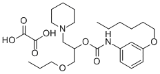 Carbamic acid, (3-(hexyloxy)phenyl)-, 1-(1-piperidinylmethyl)-2-propox yethyl ester, ethanedioate (1:1)|