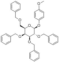 4-メトキシフェニル2,3,4,6-テトラ-O-ベンジル-β-D-ガラクトピラノシド 化学構造式