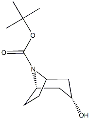 3-羟基-8-氮杂双环[3.2.1]辛烷-8-甲酸叔丁酯 结构式