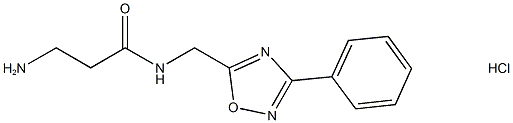 3-Amino-N-((3-phenyl-1,2,4-oxadiazol-5-yl)methyl)propanamide hydrochloride 化学構造式