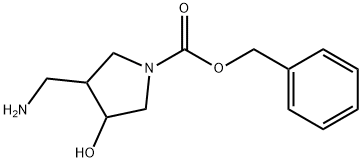 BENZYL 3-(AMINOMETHYL)-4-HYDROXYPYRROLIDINE-1-CARBOXYLATE Struktur