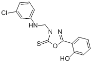 1,3,4-Oxadiazole-2(3H)-thione, 3-(((3-chlorophenyl)amino)methyl)-5-(2- hydroxyphenyl)- Structure