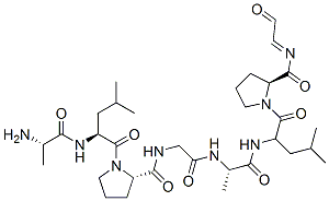 (2S)-1-[(2S)-2-[[(2S)-2-aminopropanoyl]amino]-4-methyl-pentanoyl]-N-[[ (1S)-1-[[(2S)-4-methyl-1-oxo-1-[(2S)-2-((E)-2-oxoethylidenecarbamoyl)p yrrolidin-1-yl]pentan-2-yl]carbamoyl]ethyl]carbamoylmethyl]pyrrolidine -2-carboxamide Structure