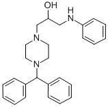 1-Piperazineethanol, 4-(diphenylmethyl)-alpha-((phenylamino)methyl)-,143759-58-4,结构式