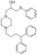 1-Piperazineethanol, 4-(4,4-diphenylbutyl)-alpha-((phenylthio)methyl)- Structure
