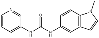 N-(1-メチル-1H-インドール-5-イル)-N'-3-ピリジニル尿素 化学構造式