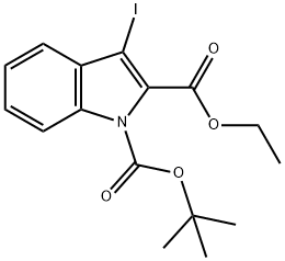 1-tert-Butyl 2-ethyl 3-iodo-1H-indole-1,2-dicarboxylate Struktur