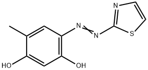 4-メチル-6-(2-チアゾリルアゾ)-1,3-ベンゼンジオール 化学構造式