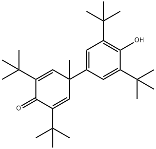 2,6-Di-tert-butyl-4-(3,5-di-tert-butyl-4-hydroxyphenyl)-4-methyl-2,5-cyclohexadien-1-one Struktur