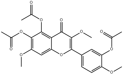 5,6-Bis(acetyloxy)-2-[3-(acetyloxy)-4-methoxyphenyl]-3,7-dimethoxy-4H-1-benzopyran-4-one 结构式