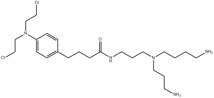 N-(3-((4-Aminobutyl)(3-aminopropyl)amino)propyl)-4-(bis(2-chloroethyl) amino)benzenebutanamide Structure